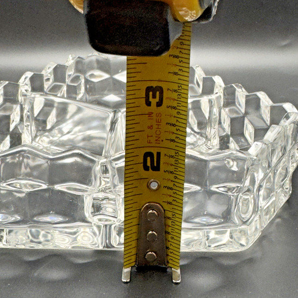 Vintage FOSTORIA AMERICAN Tray Dish Cubist Glass Divided Relish Boudoir Vanity - Picture 7 of 7